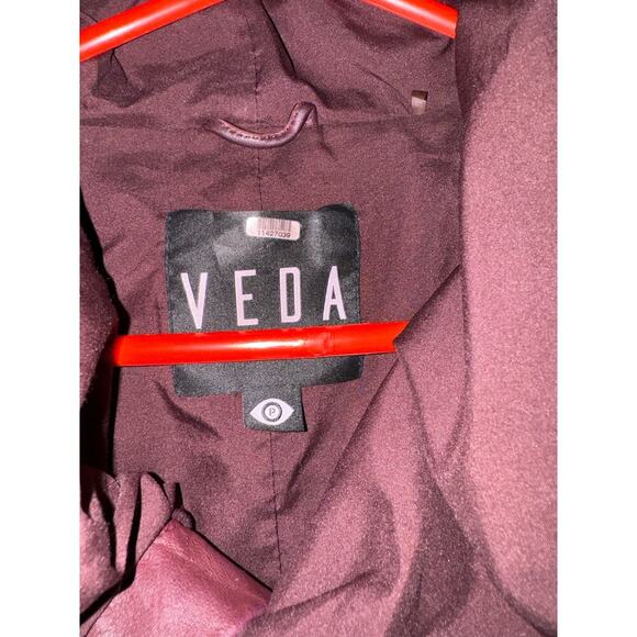 VEDA Max Classic Bubble Leather Jacket Bordeaux - Picture 11 of 16